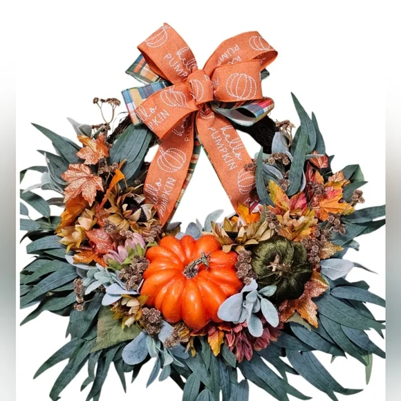 Hello Pumpkin fall wreath - Picture 3 of 9